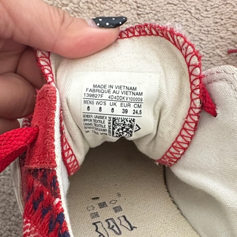 Converse Red, White, & Blue Zig Zag Knit Sneakers - Picture 4 of 8